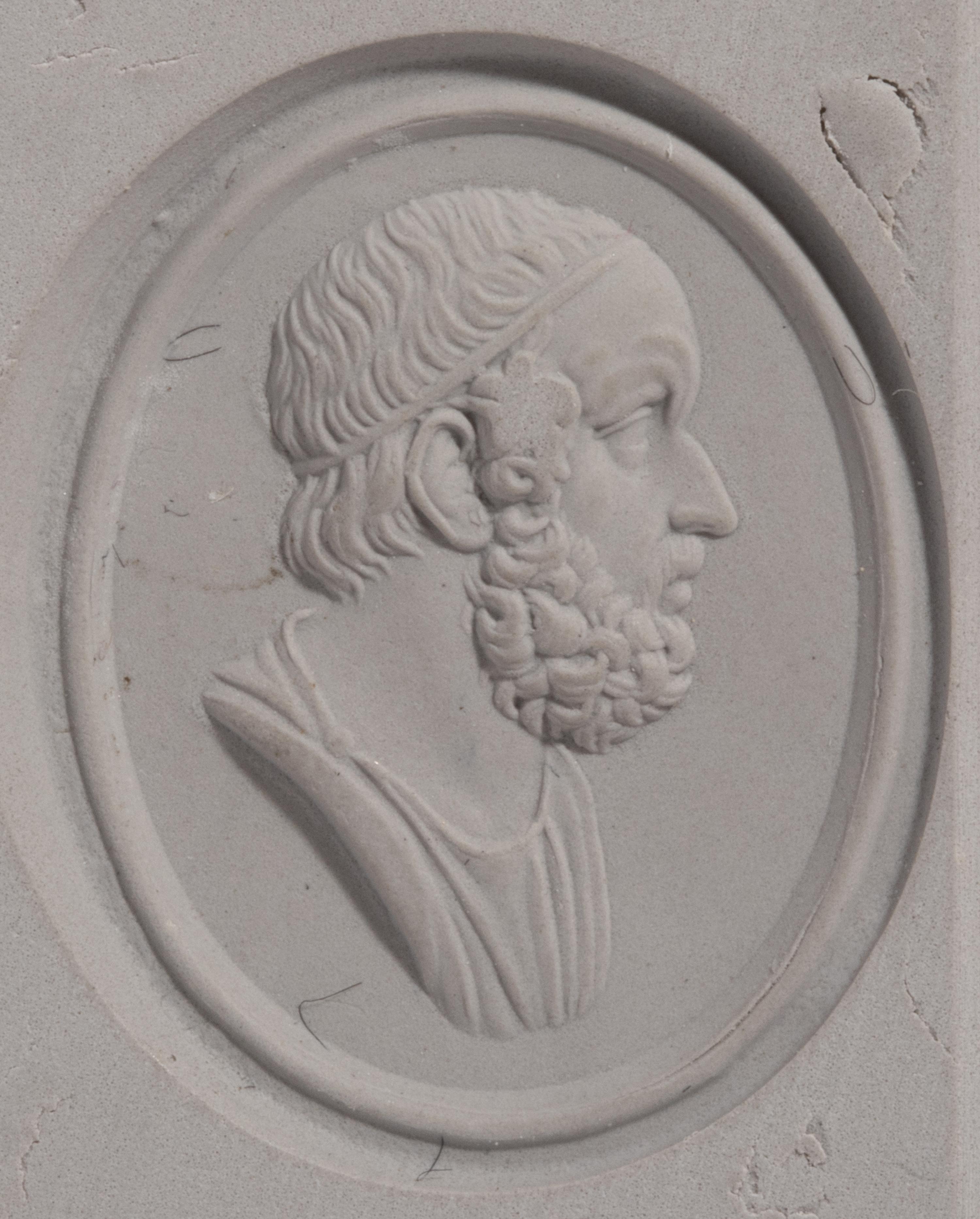 A Neoclassical Gold and Carnelian Finger Ring with a Portrait Bust of Homer