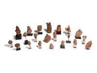 Twenty-One Egyptian Terracotta Heads and Figures