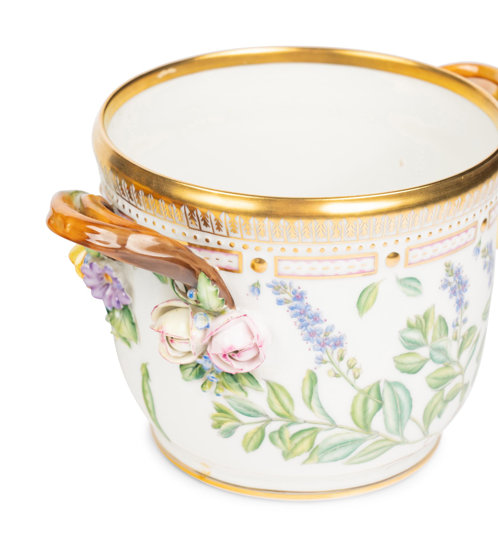A Group of Four Royal Copenhagen Flora Danica Porcelain Cache Pots
