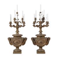 A Pair of French Gilt Bronze Ten-Light Candelabra