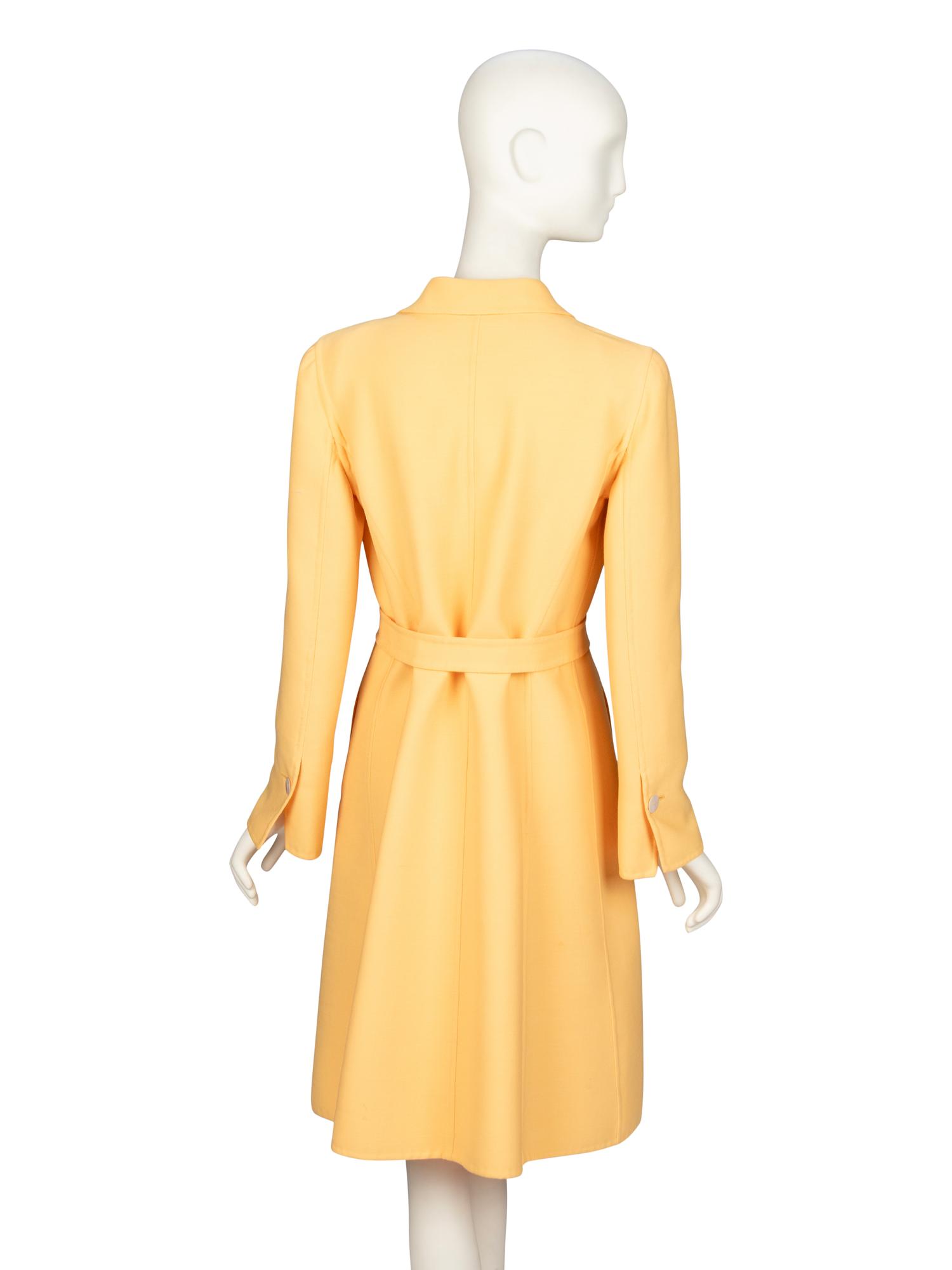 OSCAR DE LA RENTA, YELLOW WOOL COATDRESS