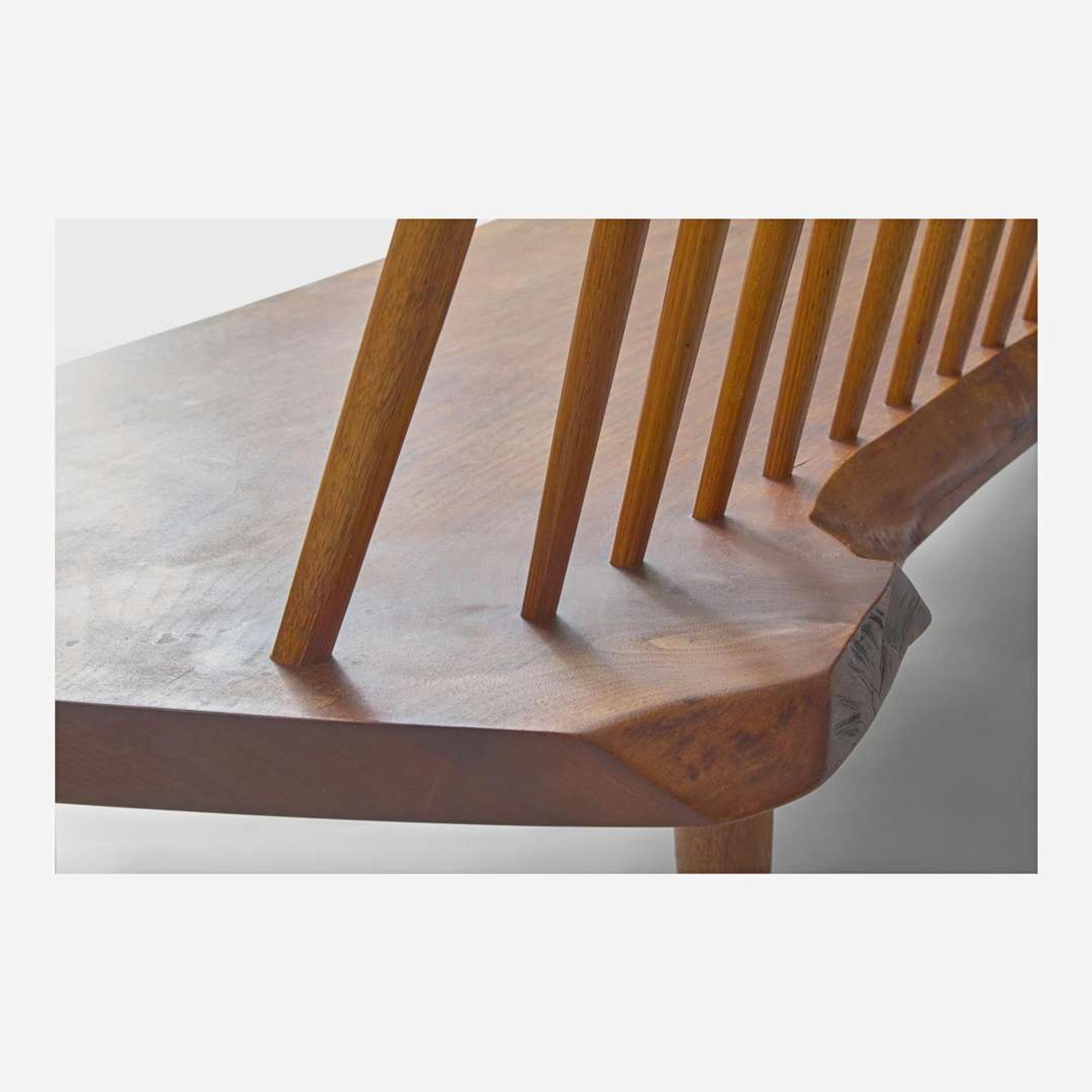 George Nakashima (American, 1905-1990) Fine "Conoid" Bench, New Hope, Pennsylvania, 1968