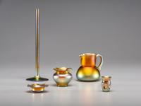 Three Molded Glass Olive Green Pike's Peak Flasks