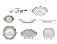 A Group of Ten Small Silver Serving Pieces