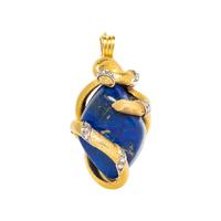 YELLOW GOLD, LAPIS LAZULI AND DIAMOND PENDANT