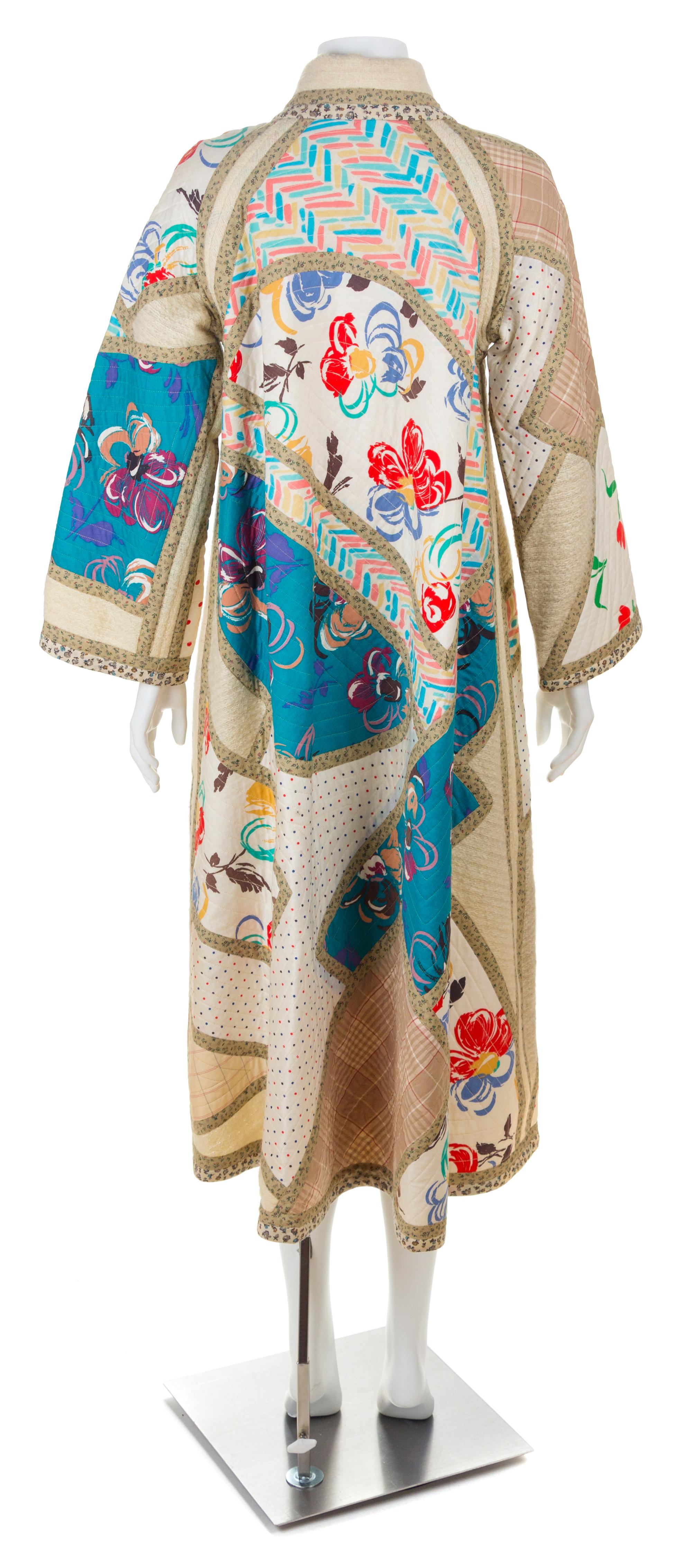 A Koos Multicolor Wool and Cotton Quilted Patchwork Coat, Size small.