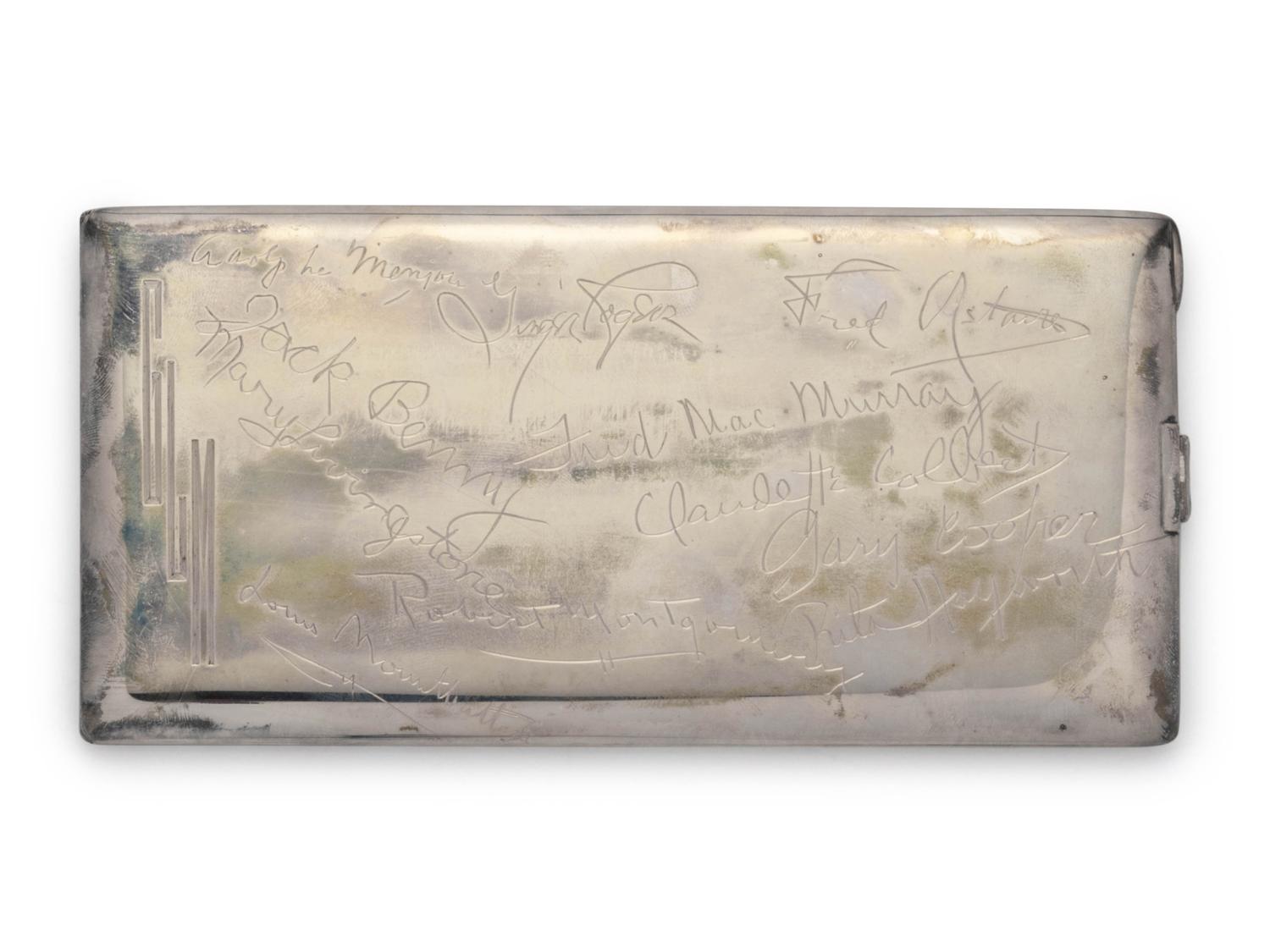 STERLING SILVER AND SAPPHIRE AUTOGRAPHED CIGARETTE CASE