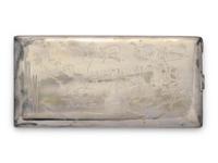 STERLING SILVER AND SAPPHIRE AUTOGRAPHED CIGARETTE CASE