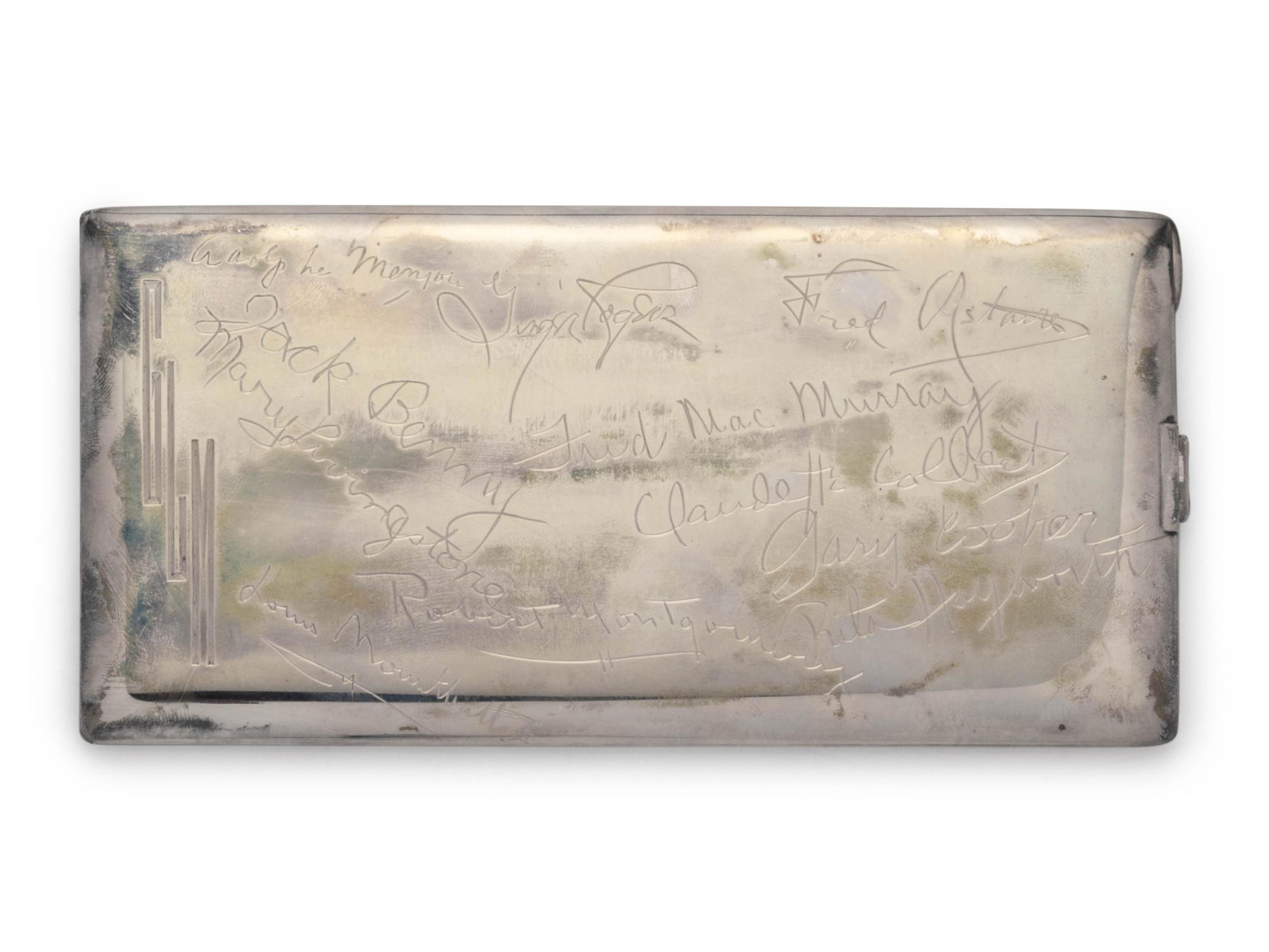 STERLING SILVER AND SAPPHIRE AUTOGRAPHED CIGARETTE CASE