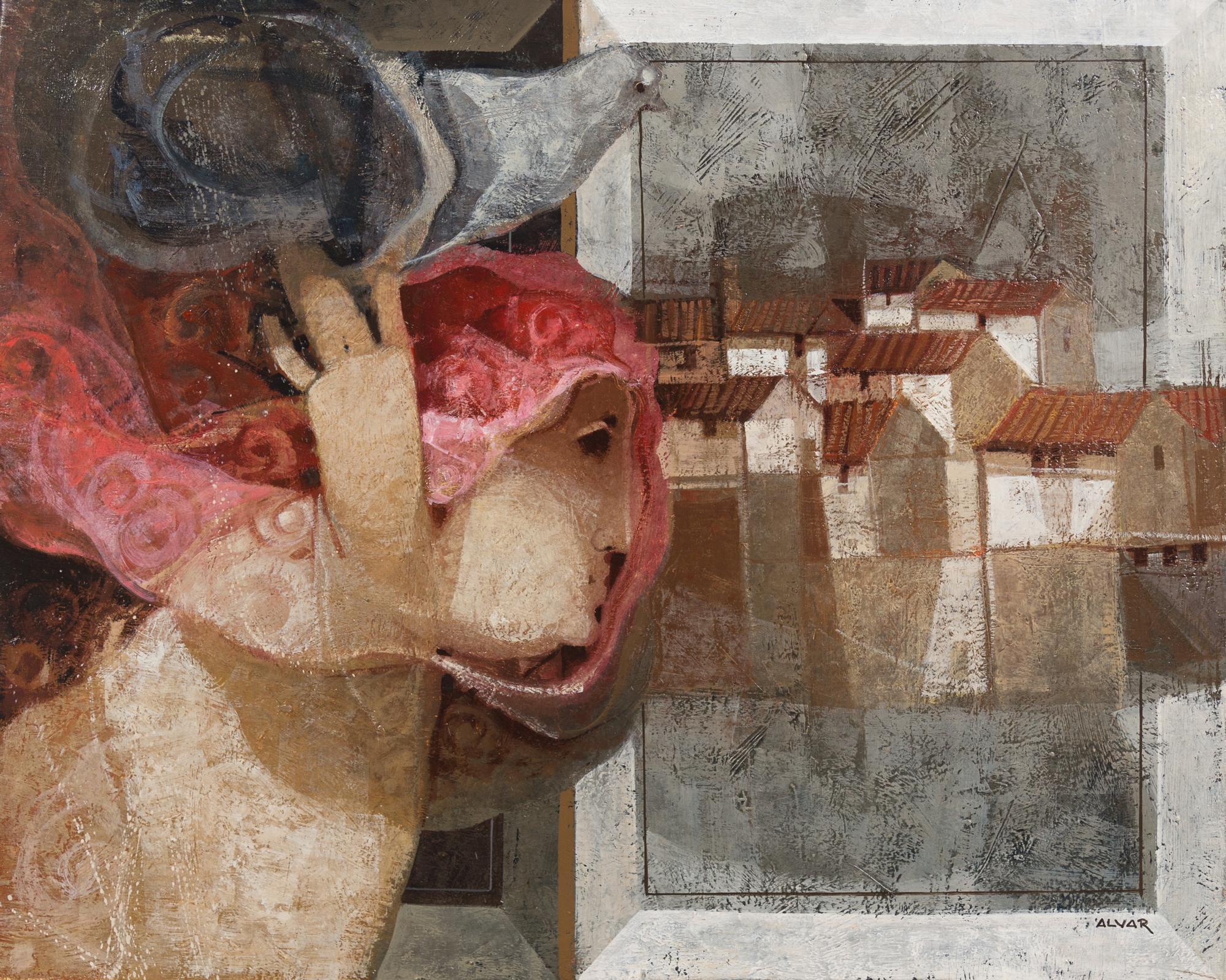 Alvar Sunol Munoz-Ramos, (Spanish, 1935), Interior y Pajaro