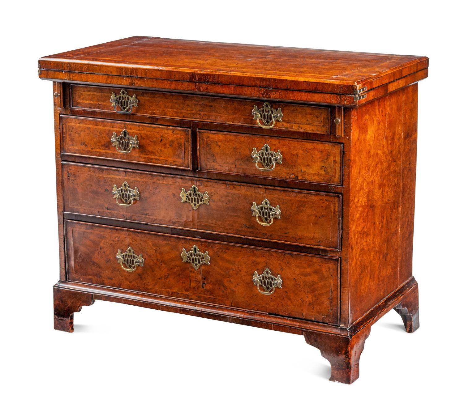 A George II Burlwood and Elmwood-Banded Bachelor’s Chest