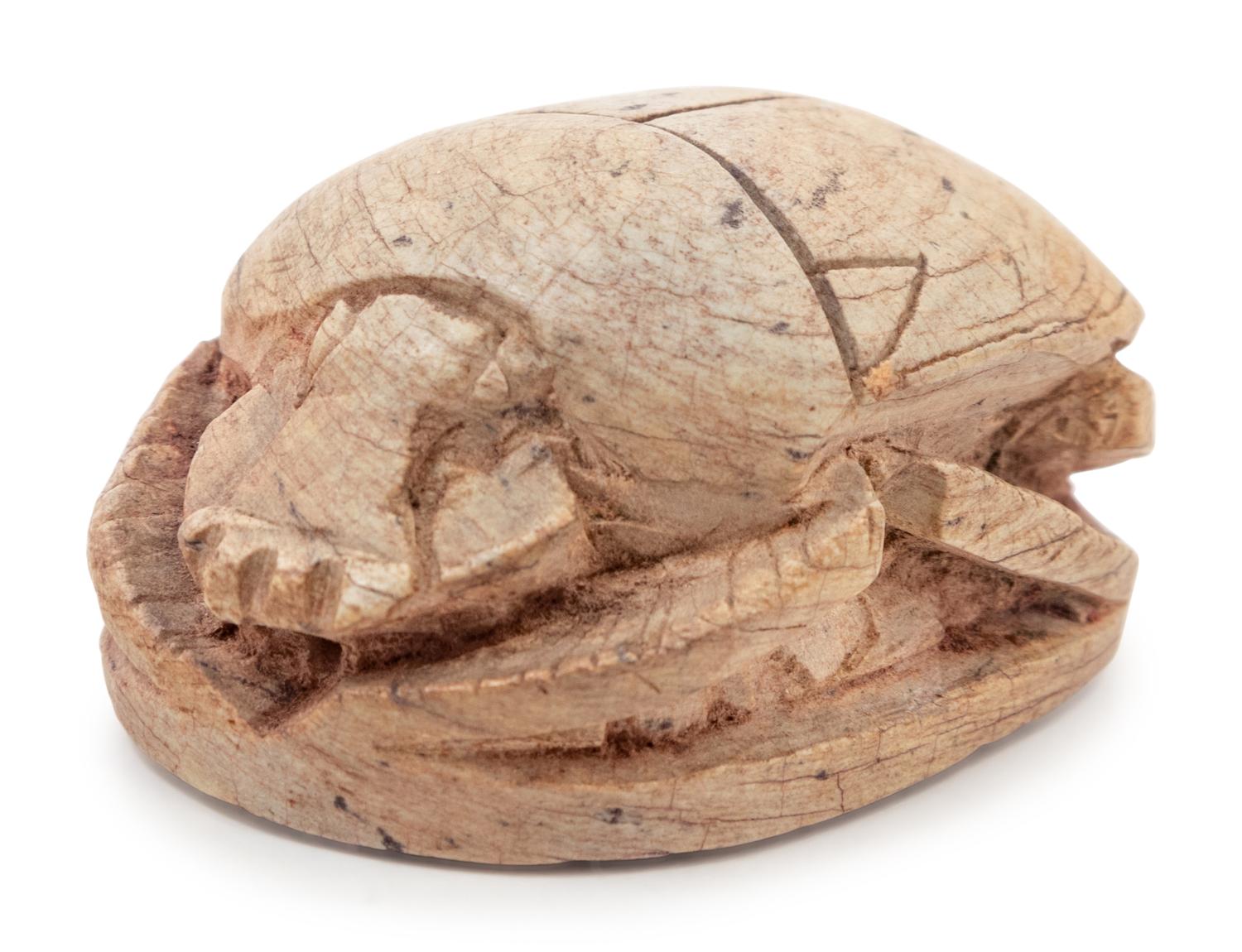 An Egyptian Style Carved Steatite Scarab Seal