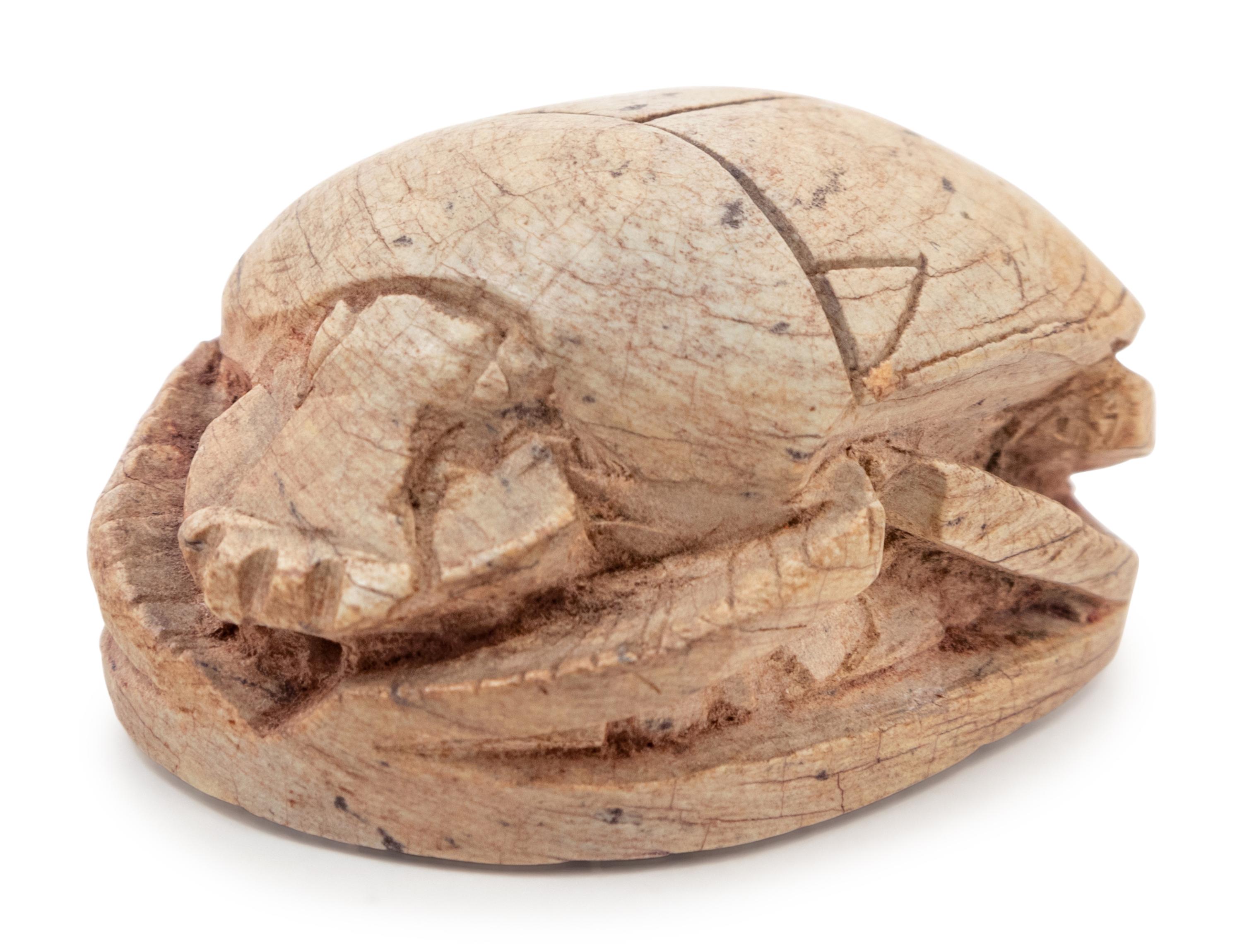 An Egyptian Style Carved Steatite Scarab Seal