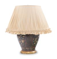 A Painted Tôle Vase Mounted as a Lamp