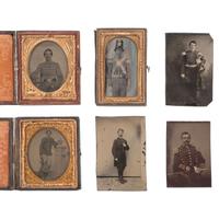[Civil War] Group of Six Tintypes and Ambrotypes of Military Subjects, incl. New York Militiamen.