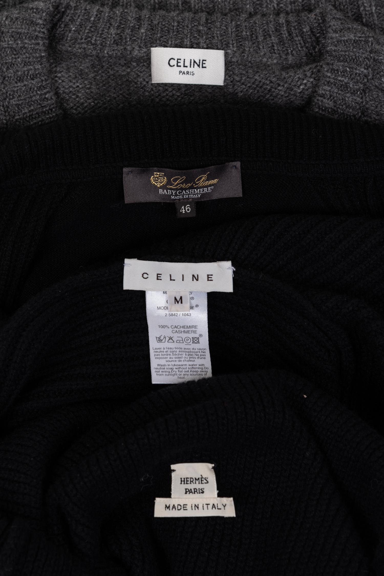 Four Designer Sweaters: Two Celine, One Loro Piana, One Hermès, 2000-20s