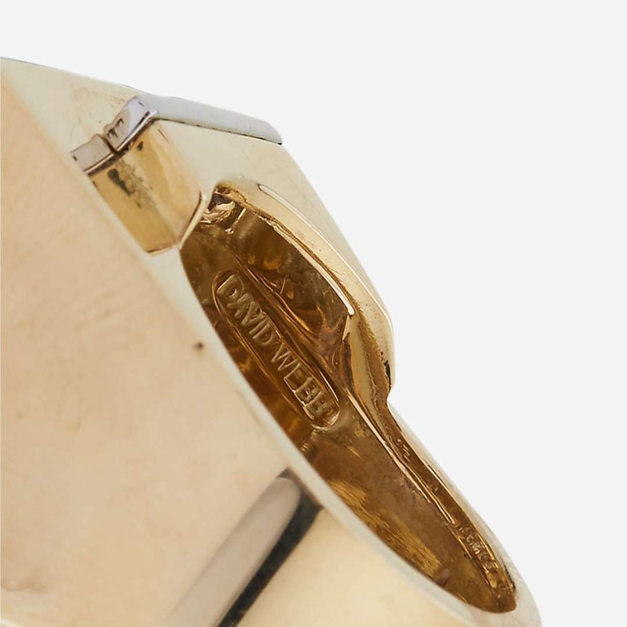 An eighteen karat gold, platinum, enamel, and diamond ring, David Webb