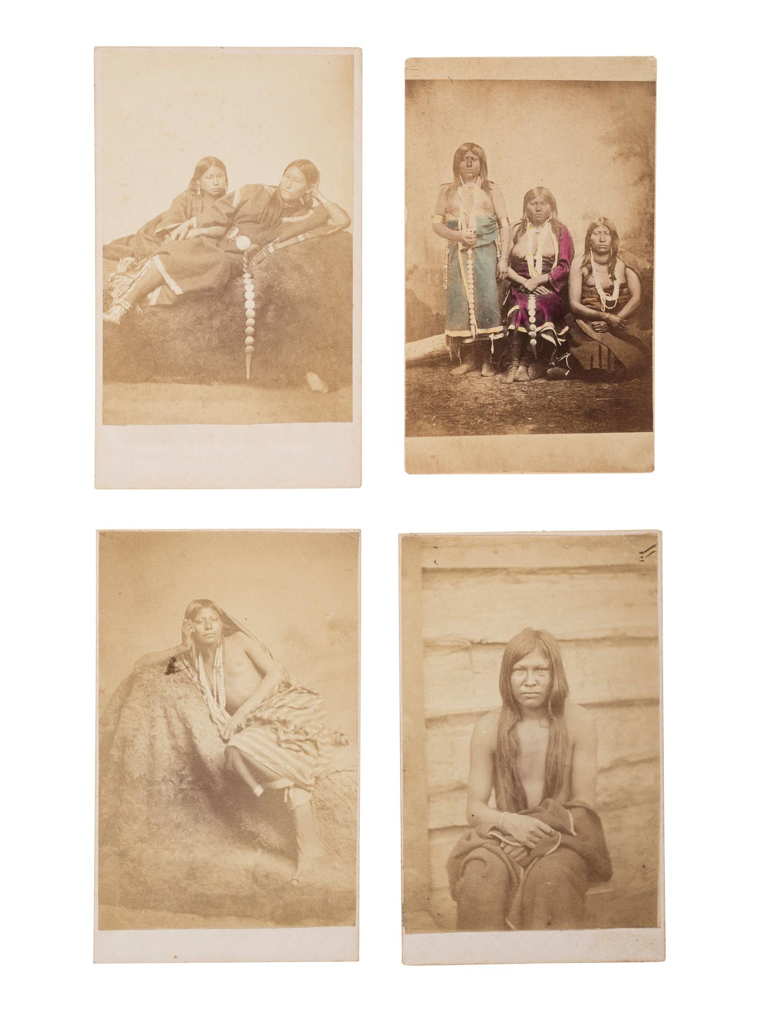 SOULE, William S. (1836-1908). A group of 4 CDVs of Wichita and Cheyenne subjects. Fort Sill, Indian Territory, ca late 1860s.