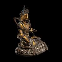 A Chinese Parcel Gilt Bronze Bodhisattva, Qianlong Period 清乾隆 銅鎏金欱光天菩薩