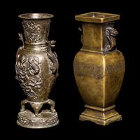 Two Japanese Bronze Vases