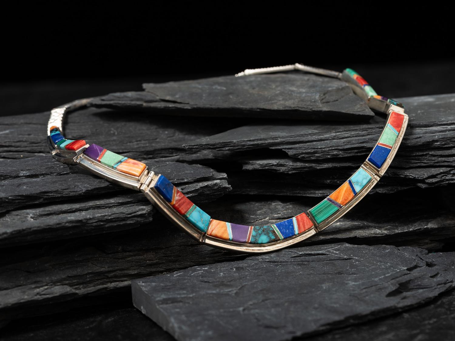 Sterling Silver and Channel Inlay Choker