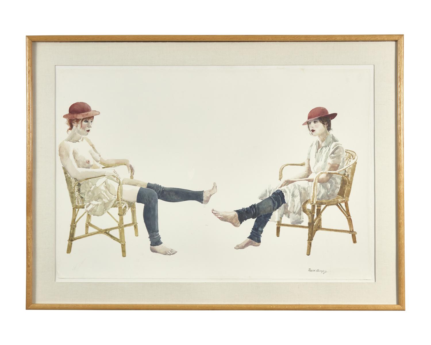 Two Girls in Red Hats, 1981
