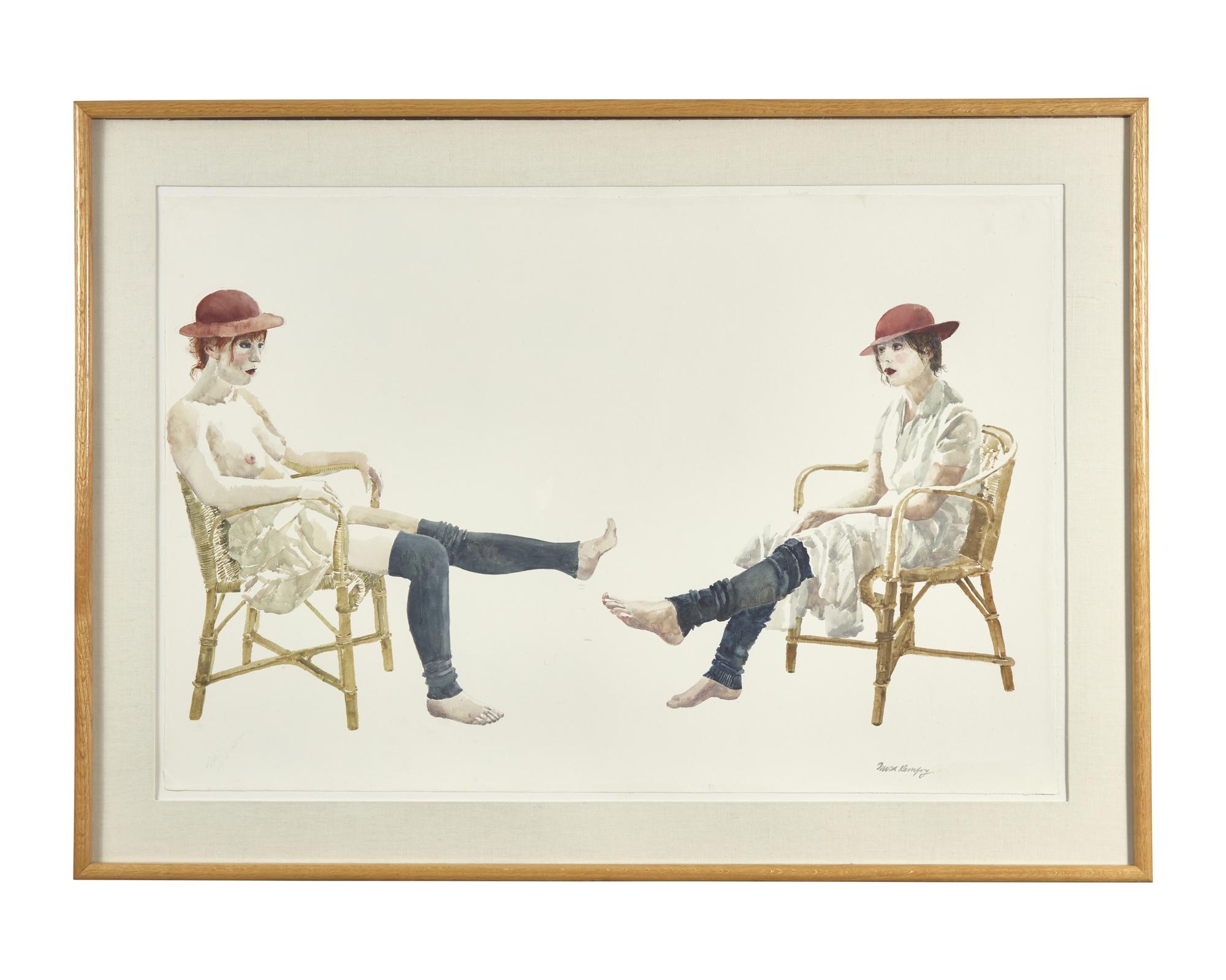 Two Girls in Red Hats, 1981