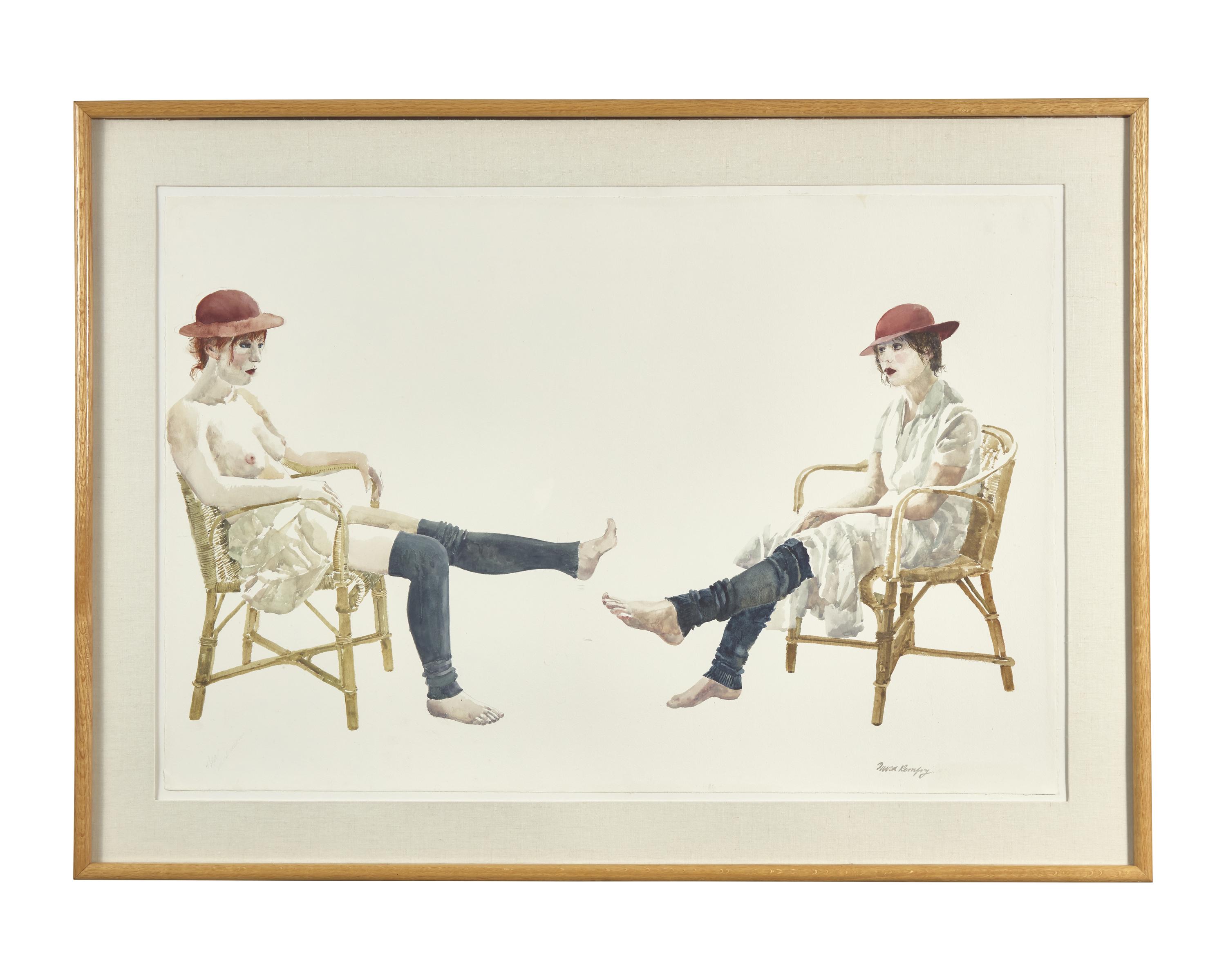 Two Girls in Red Hats, 1981