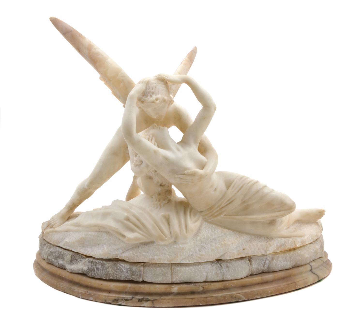 An Italian Marble Figural Group Height 15 1/2 inches. — AFTER ANTONIO CANOVA