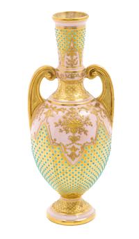 A Coalport Porcelain Vase Height 7 3/4 inches.