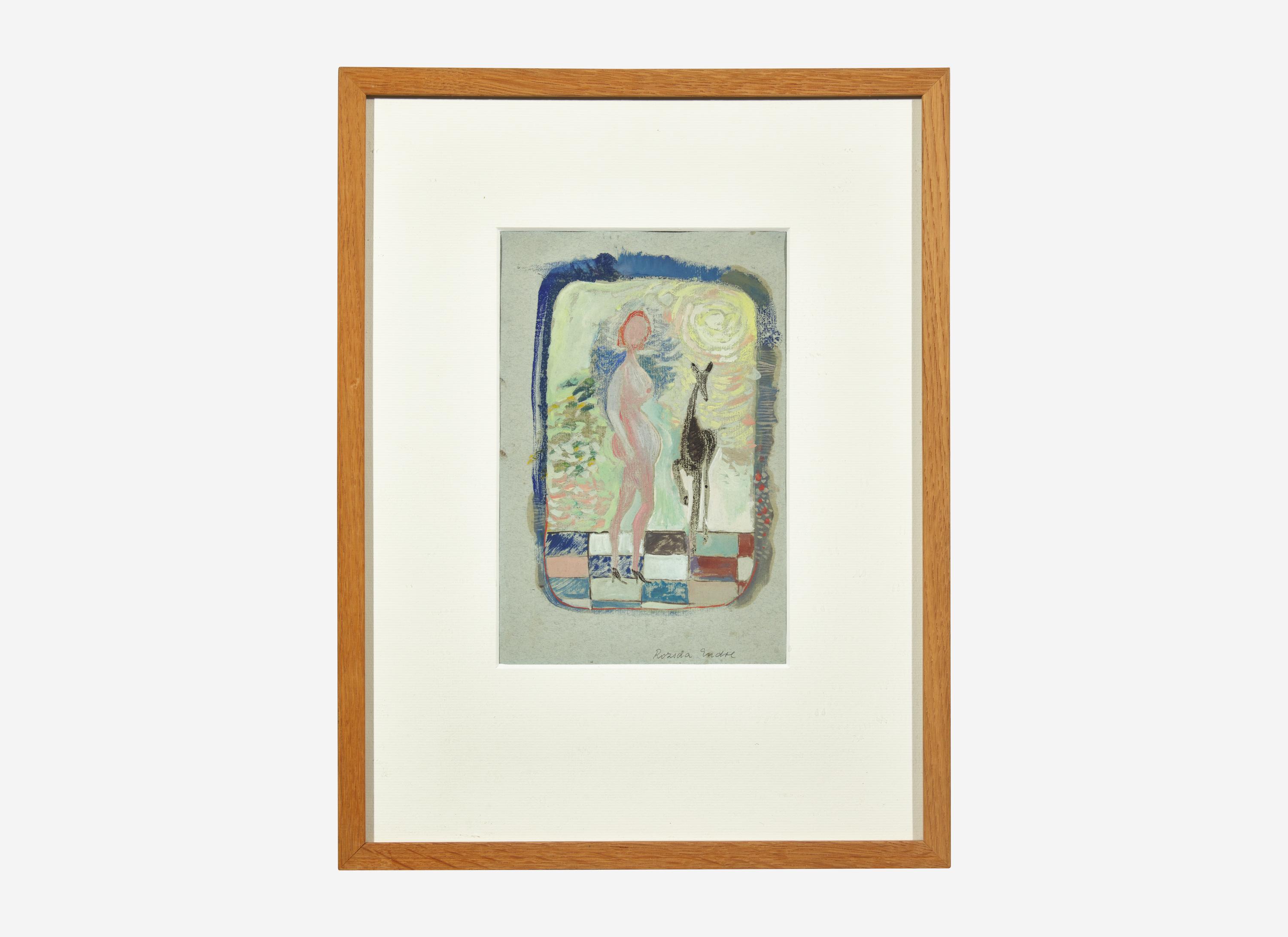Standing Female Nude with Deer