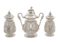 An American Aesthetic Movement Six-Piece Coin Silver Tea and Coffee Service