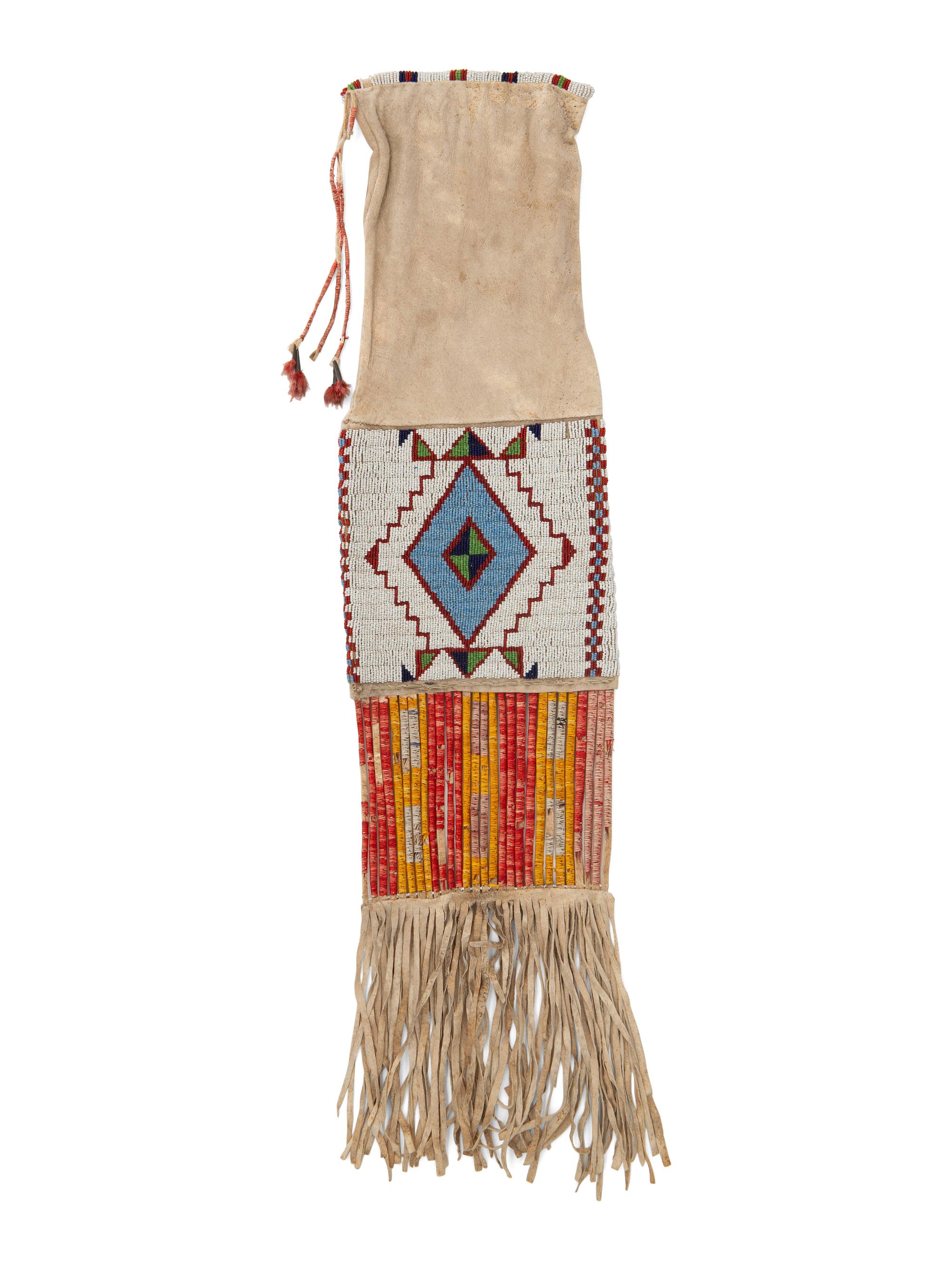 Sioux Beaded Hide Tobacco Bag