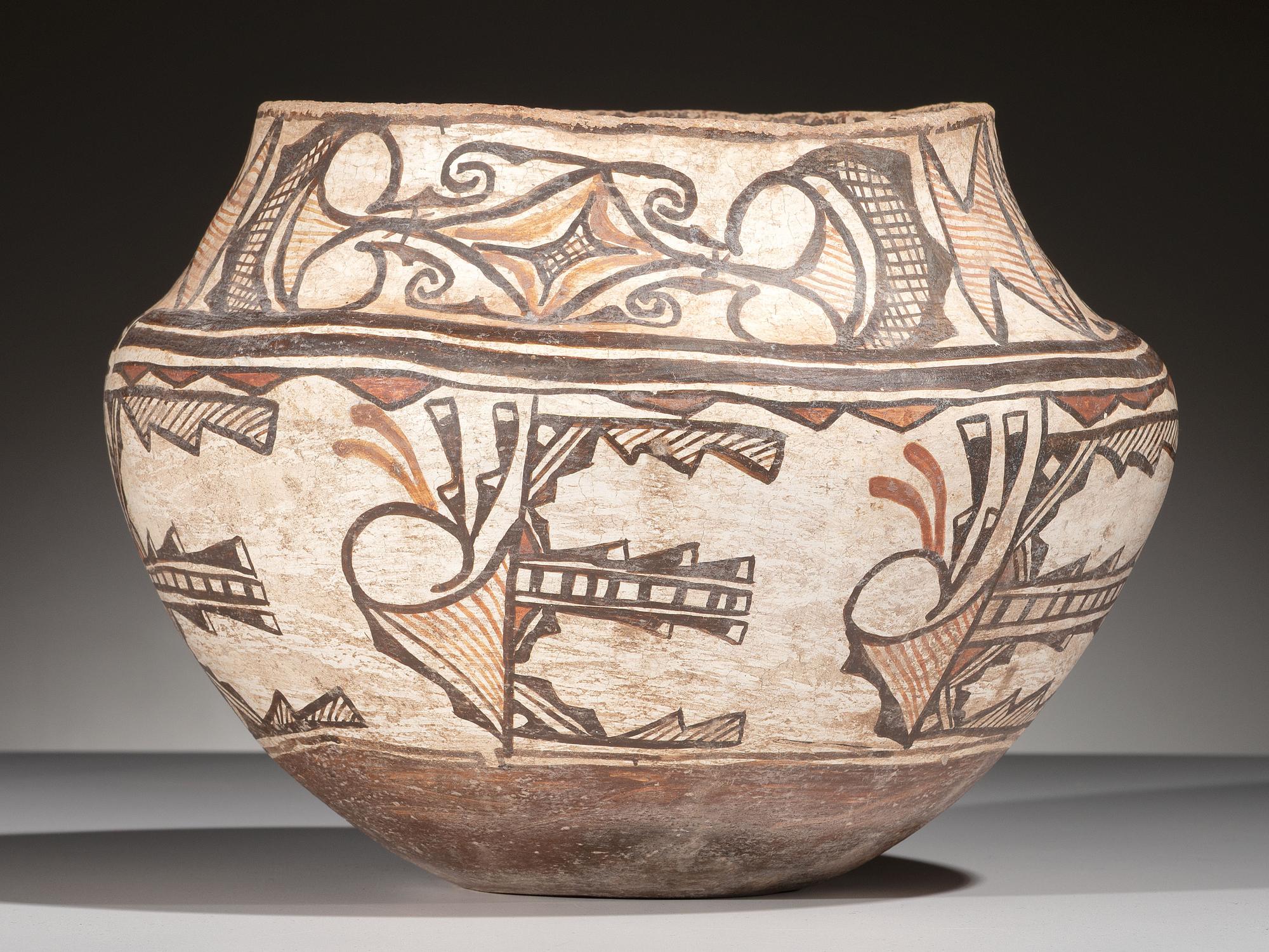 Zuni Polychrome Pottery Olla
