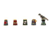 Nine Cloisonné Thimbles