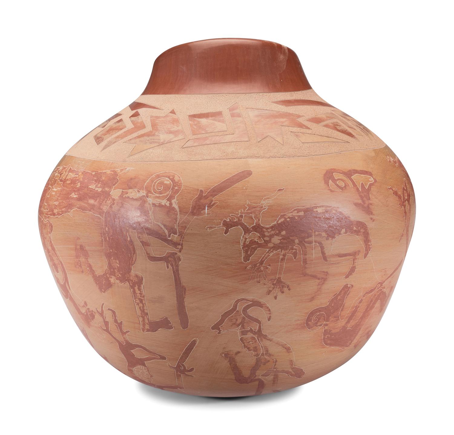 Red and Buff Pottery Olla