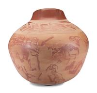 Red and Buff Pottery Olla
