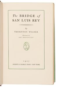 WILDER, Thornton (1897-1975). The Bridge of San Luis Rey. New York: Albert & Charles Boni, 1927.