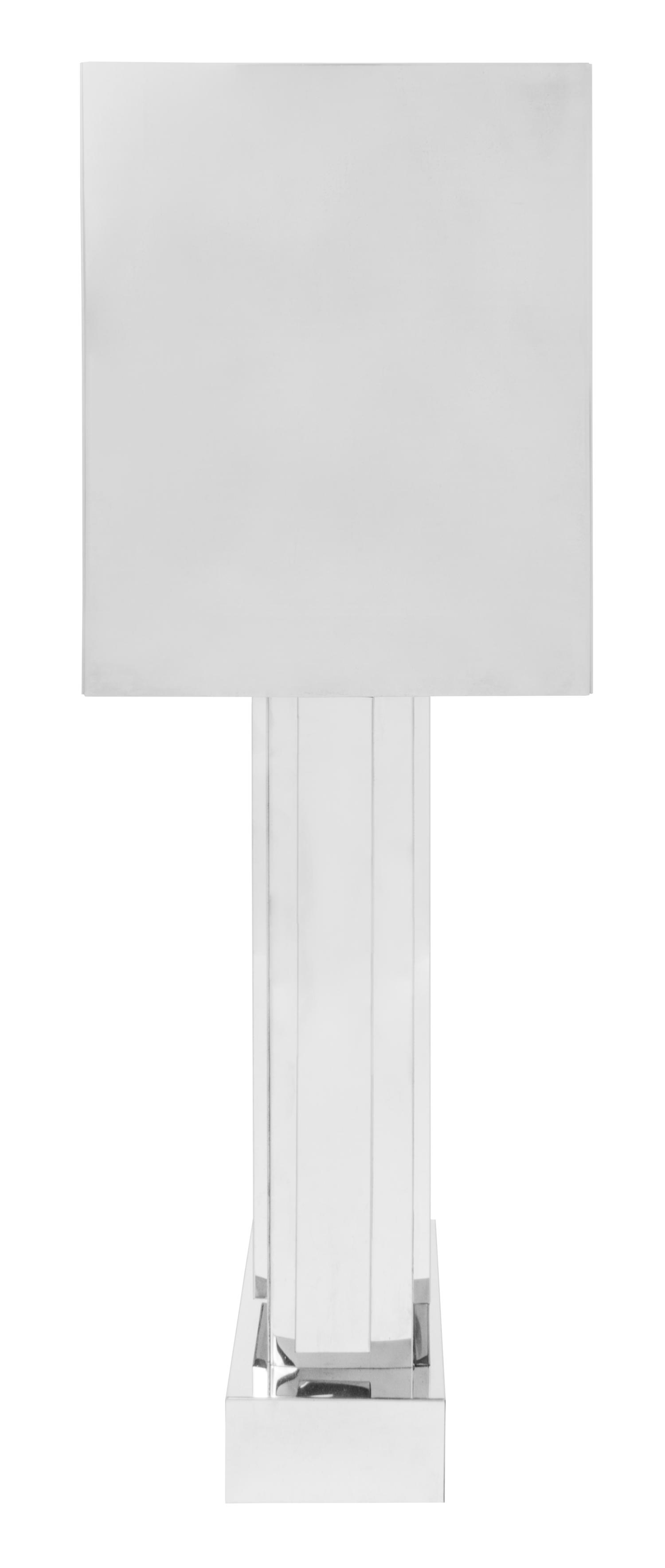 A Chromed Aluminum Table Lamp Height overall 40 1/2 inches.
