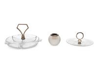 Three Silver Mounted Glass Table Articles