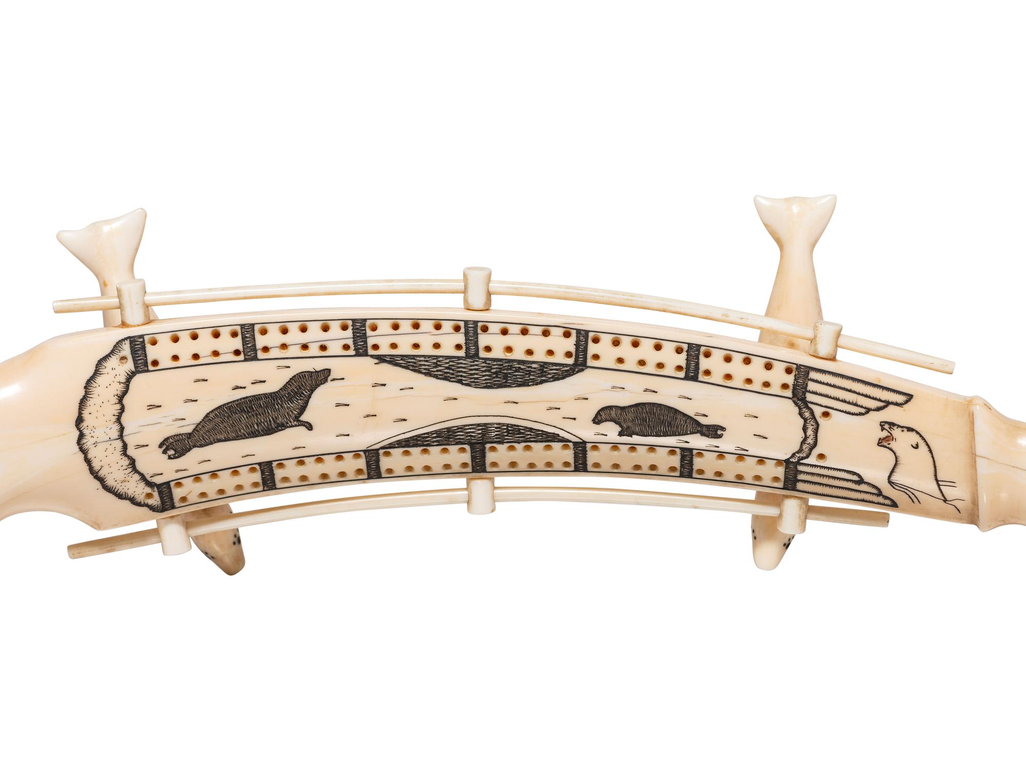 Iñupiat Carved Cribbage Board