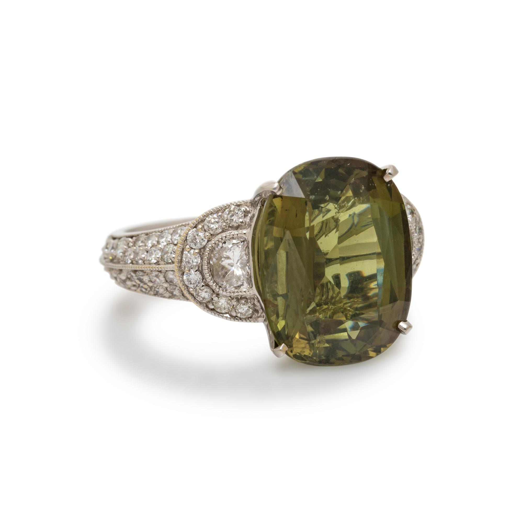 CHRYSOBERYL AND DIAMOND RING