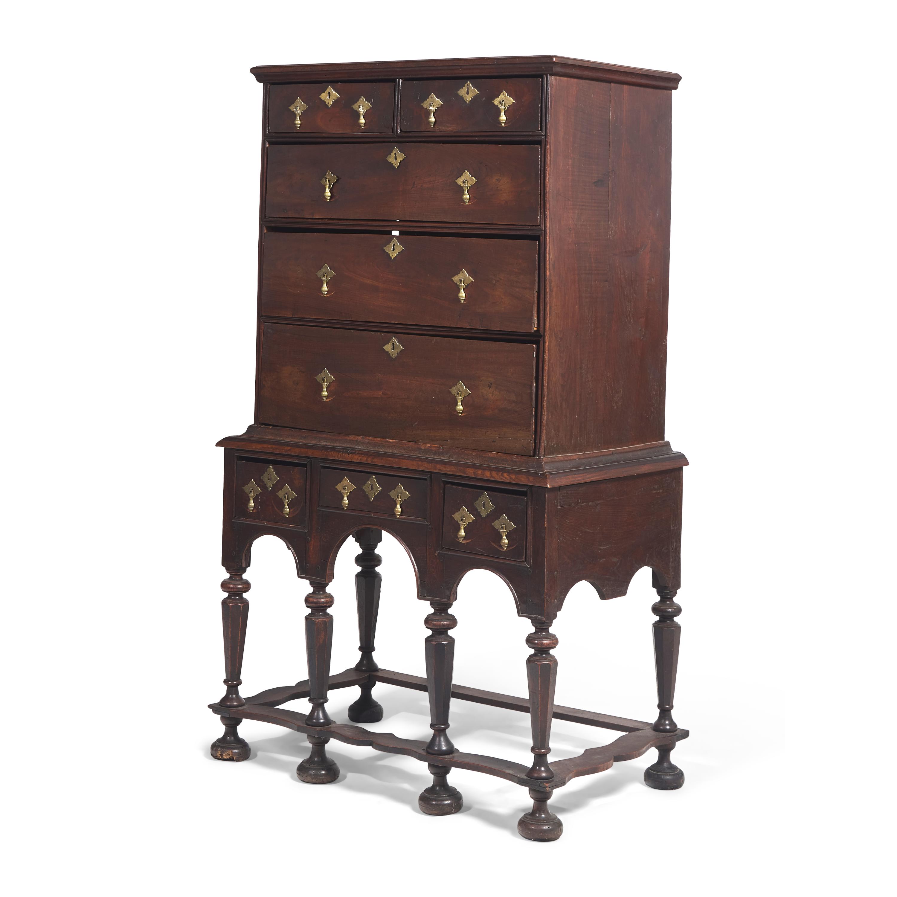 A William & Mary Walnut High Chest of Drawers