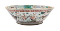 A Chinese Famille Verte Porcelain Bowl Diameter 18 1/4 inches. — 20TH CENTURY