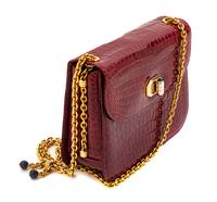 Gucci Red Leather Handbag, 1980-90s