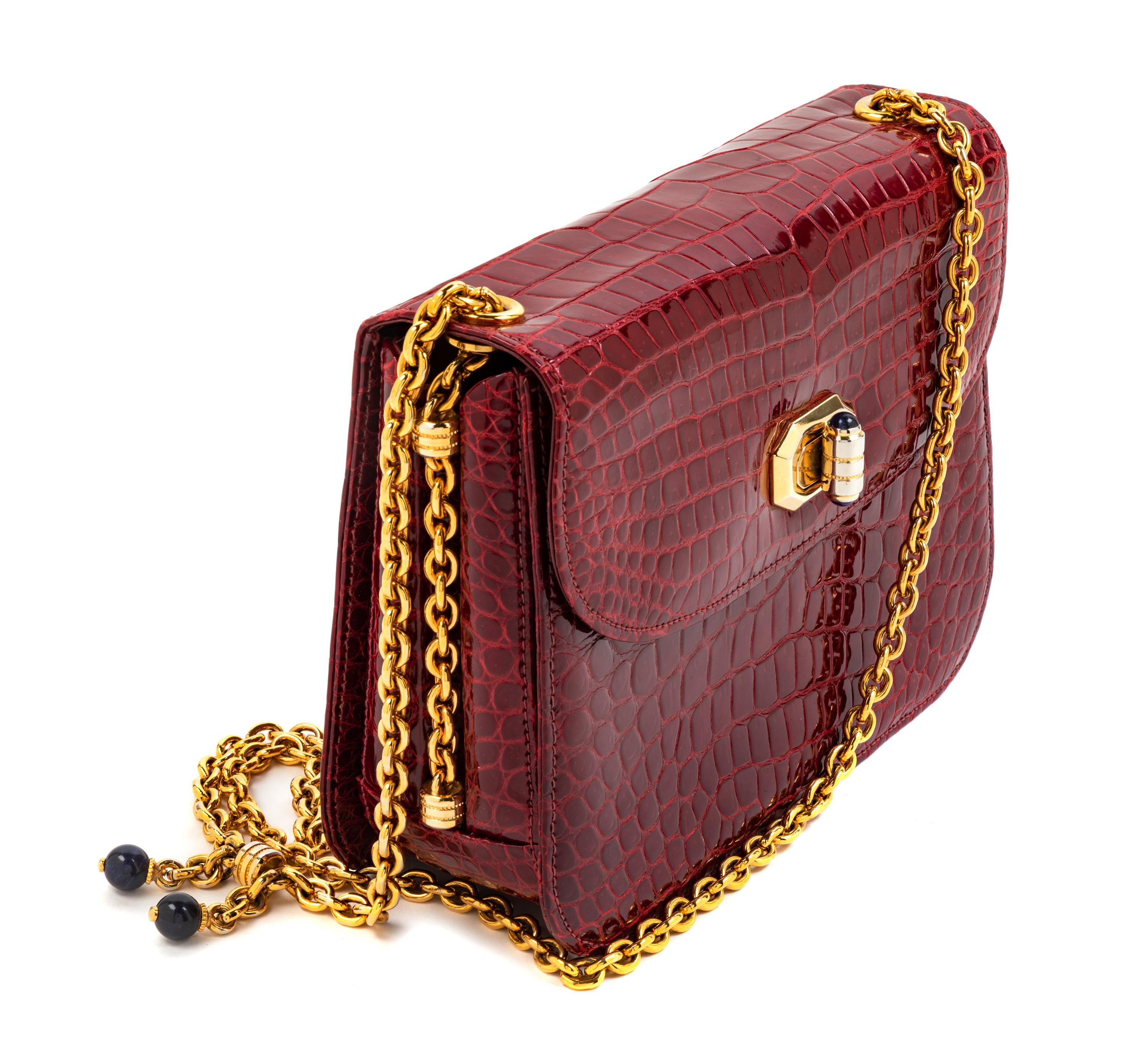 Gucci Red Leather Handbag, 1980-90s