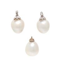 CULTURED PEARL AND DIAMOND ATTACHMENT DROPS