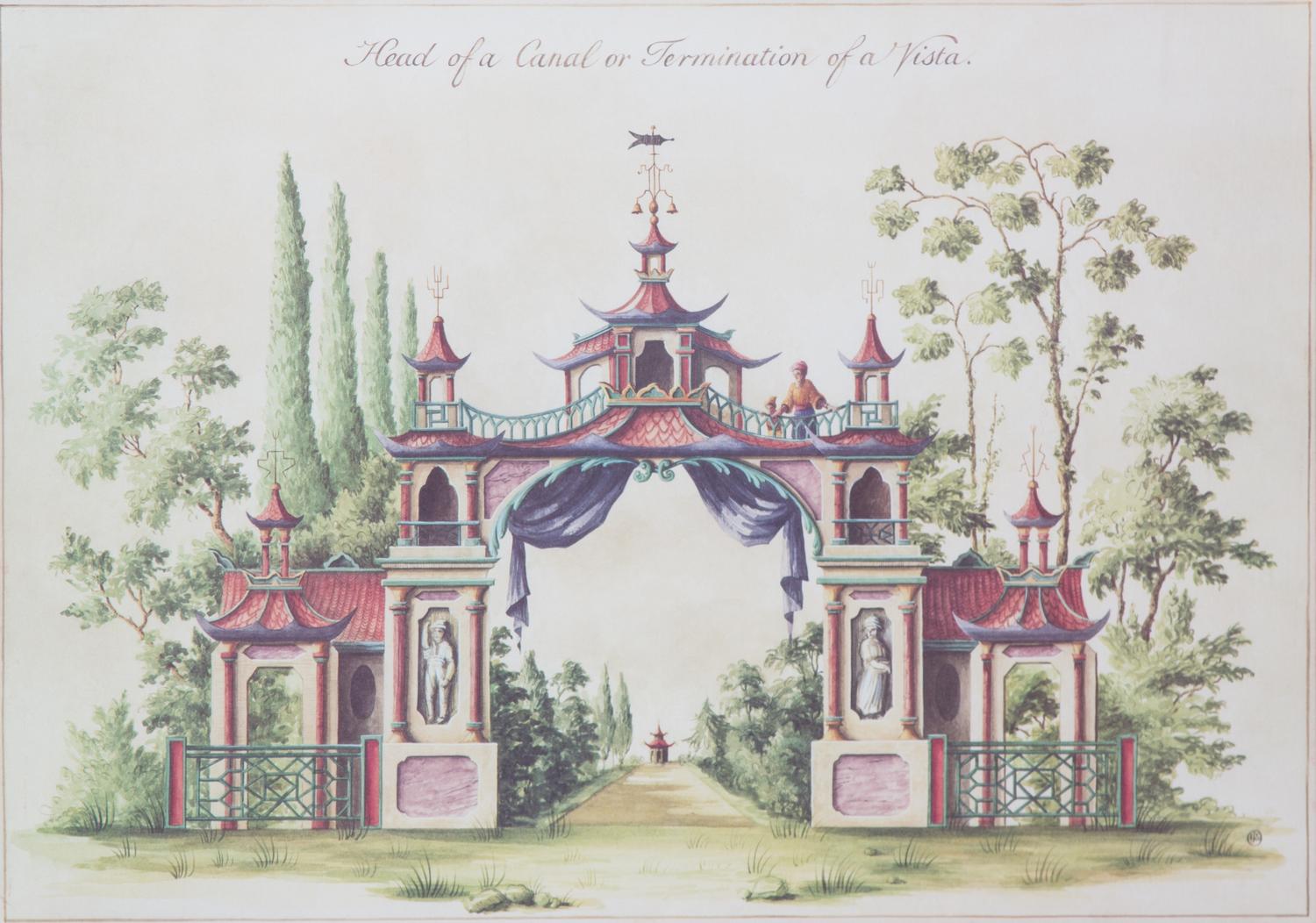 A Pair of English Lithographs Depicting Pegodas 18 1/2 x 28 1/4 inches. — 20TH CENTURY