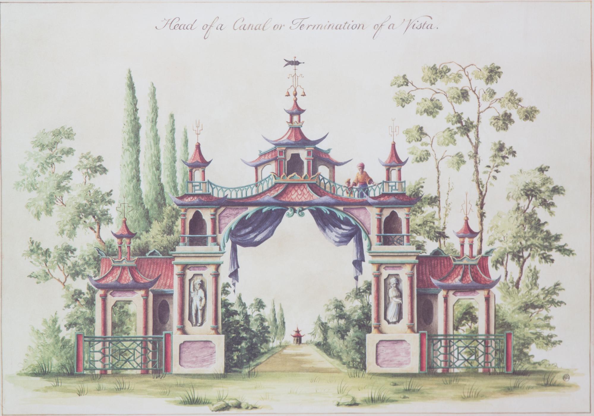 A Pair of English Lithographs Depicting Pegodas 18 1/2 x 28 1/4 inches. — 20TH CENTURY