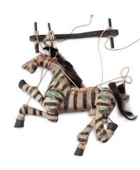 A Group of Seven Carved and Painted Wood Animalier Puppets